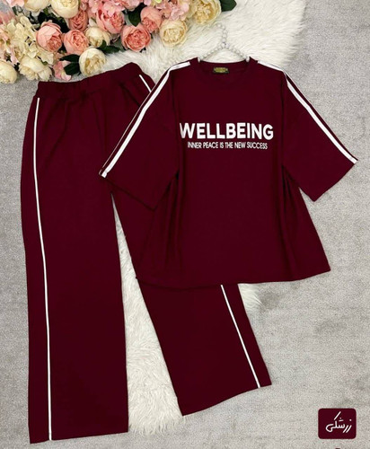 ست دو تیکه (تیشرت + شلوار )wellbeing🤎