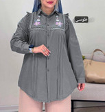 مانتو الیاف گلدوزی شده مدل ارکیده