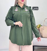 مانتو الیاف گلدوزی شده مدل ارکیده