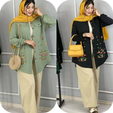 شومیز مانتویی گلدوزی زنانه مدل ساناز