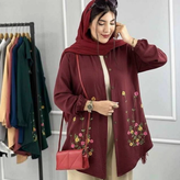 شومیز مانتویی گلدوزی زنانه مدل ساناز
