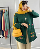 شومیز مانتویی گلدوزی زنانه مدل ساناز