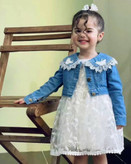 ست دوتیکه پیراهن و کت جین پرنسسی دخترانه بچگانه