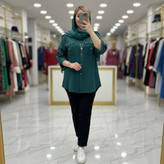 شومیز مانتویی خنک و جدید زنانه و دخترانه مدل هلیا