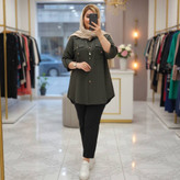 شومیز مانتویی خنک و جدید زنانه و دخترانه مدل هلیا