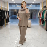 ست مانتو شلوار تابستانه زنانه و دخترانه با جنس بیسکویتی فوق العاده