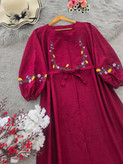 کفتان گلدوزی زنانه و دخترانه با جنس خنک مدل گلبرگ