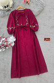 کفتان گلدوزی زنانه و دخترانه با جنس خنک مدل گلبرگ