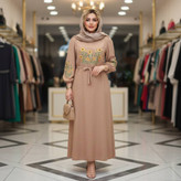 مانتو کفتانی بلند و گلدوزی شده زنانه و دخترانه مدل آروشا با ارسال هفت روزه