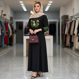 مانتو کفتانی بلند و گلدوزی شده زنانه و دخترانه مدل آروشا با ارسال هفت روزه