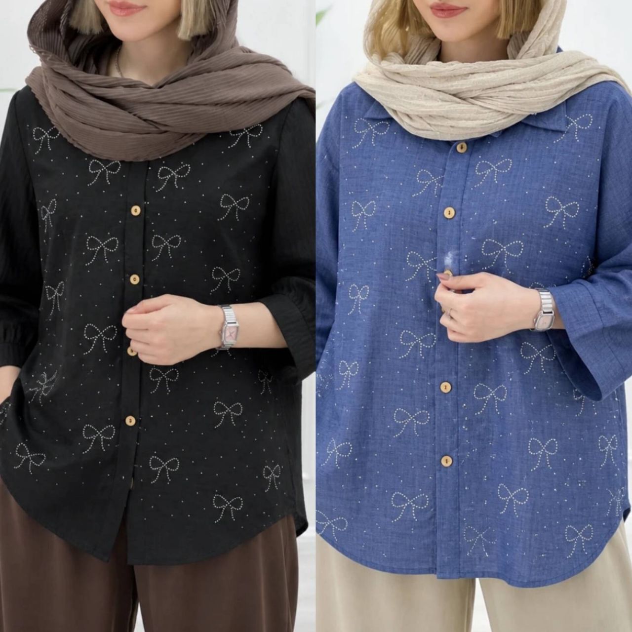 شومیز مانتویی نگینی جدید دخترانه و زنانه
