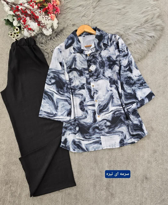 ست مانتو شلوار شیک و خنک زنانه و دخترانه مدل حورا